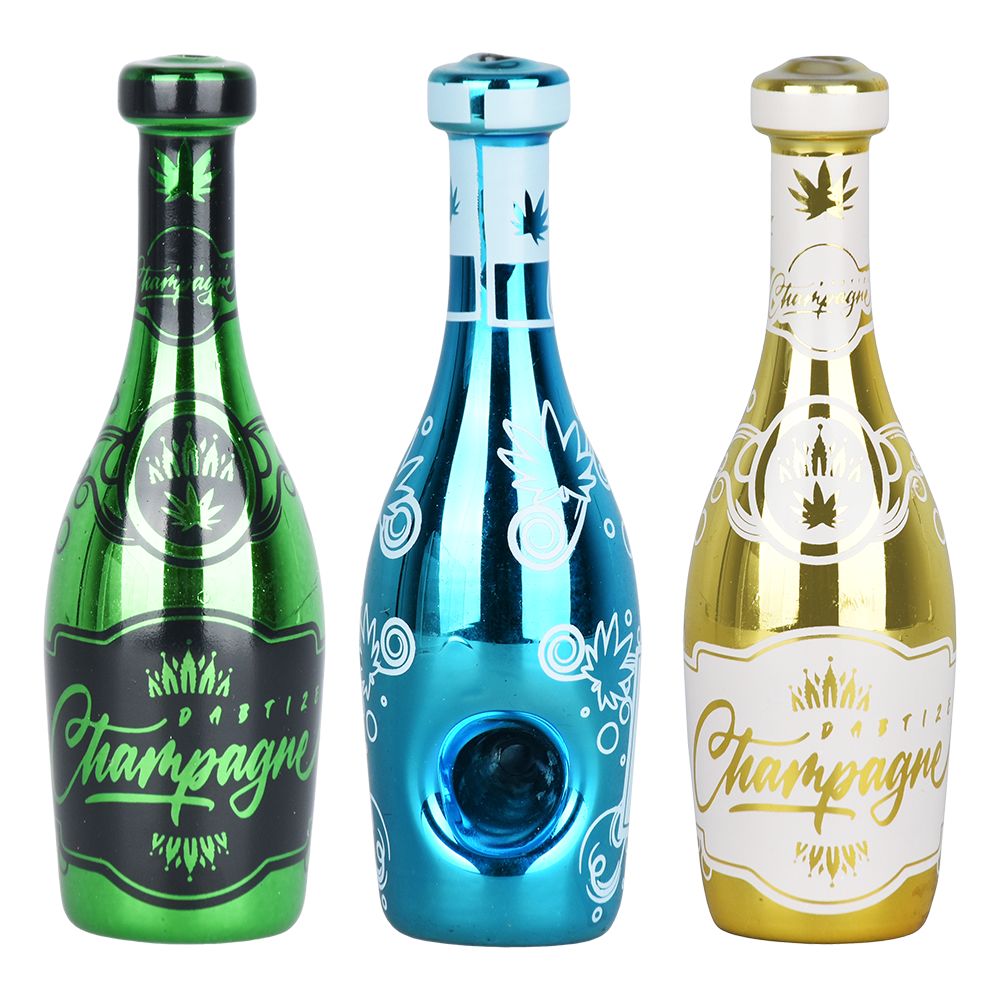 Dabtized Champagne Pipe'n Glass Hand Pipe - 5"